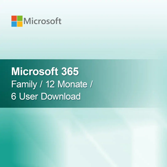 Microsoft 365 Family / 12 kuukautta / 6 käyttäjää Lataus