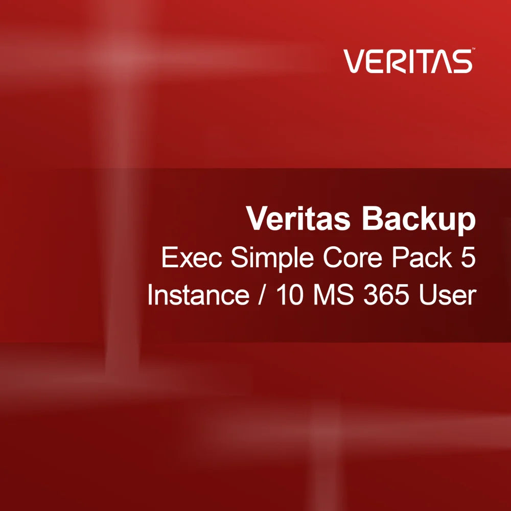 Veritas Backup Exec Simple Core Pack 5 instanssia / 10 MS 365 käyttäjää