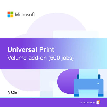 Universal Print -volyymilisäosa (500 työtä) (NCE)
